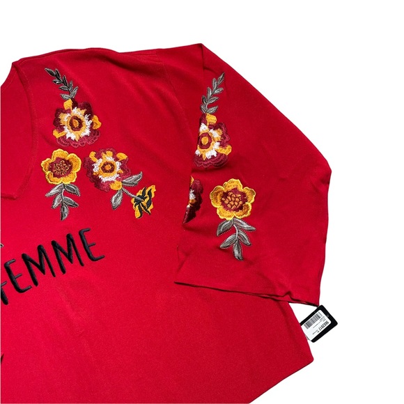 I.N.C. International Concepts Red Femme Long Sleeve Blouse - Picture 3 of 9